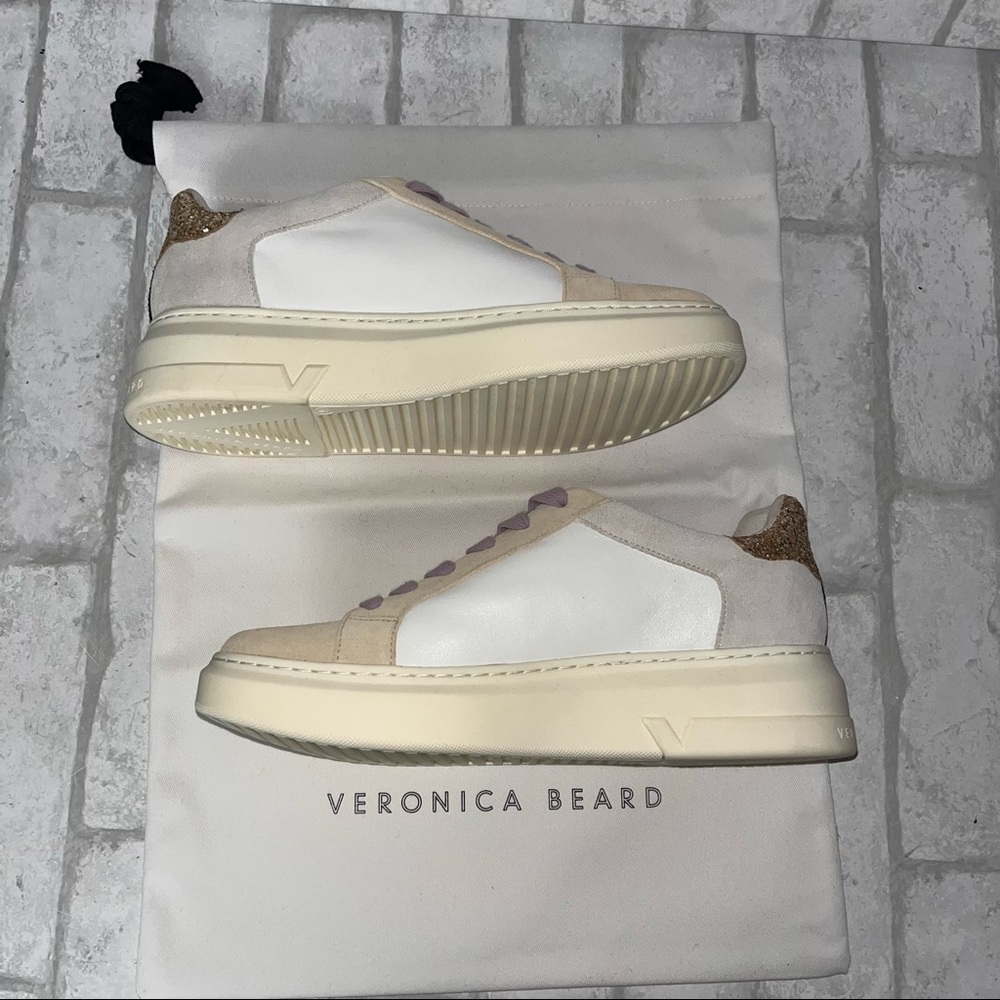 NWT VERONICA BEARD Geri Colorblock Leather & Suede Sneakers size 6.5 - Picture 11 of 13
